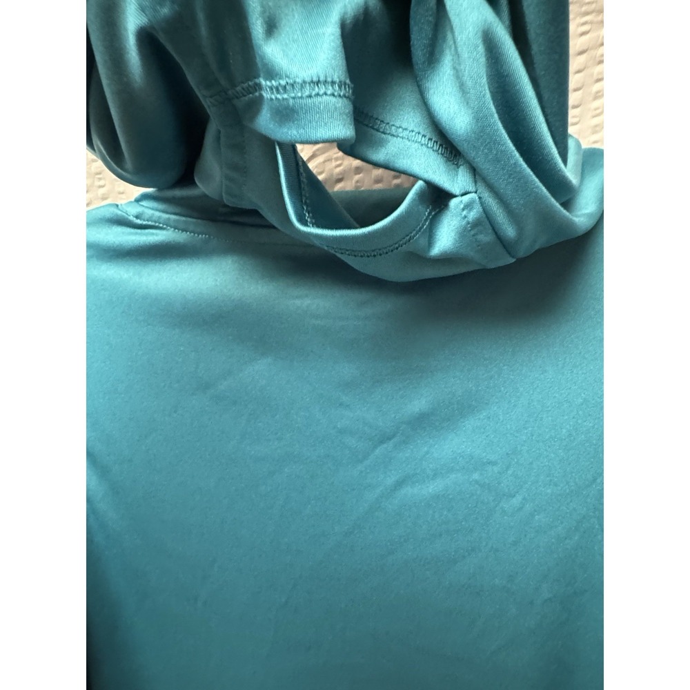 The American Outdoorsman for Women Teal Hooded Pullover w/ponytail thumb holes L - Picture 12 of 12